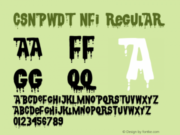 CSNPWDT NFI Regular Free Halloween Release Font Sample