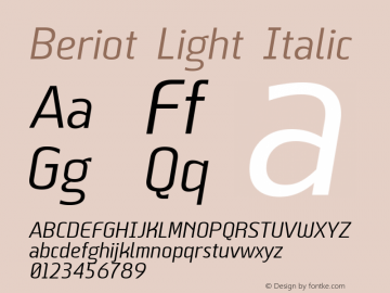 Beriot-LightItalic Version 1.000;hotconv 1.0.109;makeotfexe 2.5.65596图片样张
