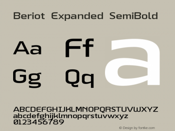 BeriotExpanded-SemiBold Version 1.000;hotconv 1.0.109;makeotfexe 2.5.65596图片样张