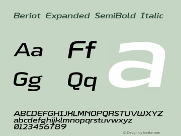 BeriotExpanded-SemiBoldItalic Version 1.000;hotconv 1.0.109;makeotfexe 2.5.65596图片样张