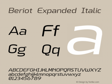 BeriotExpanded-Italic Version 1.000;hotconv 1.0.109;makeotfexe 2.5.65596图片样张