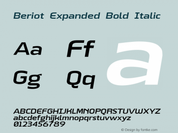 BeriotExpanded-BoldItalic Version 1.000;hotconv 1.0.109;makeotfexe 2.5.65596图片样张