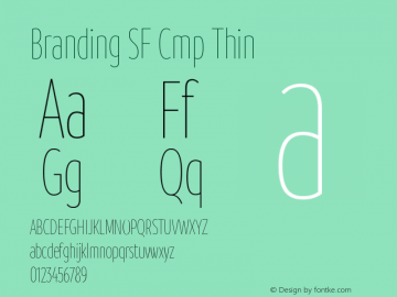 Branding SF Cmp Thin Version 1.000;hotconv 1.0.109;makeotfexe 2.5.65596 Font Sample