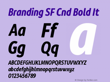 Branding SF Cnd Bold It Version 1.000;hotconv 1.0.109;makeotfexe 2.5.65596 Font Sample