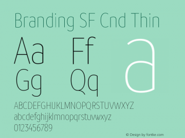 Branding SF Cnd Thin Version 1.000;hotconv 1.0.109;makeotfexe 2.5.65596 Font Sample