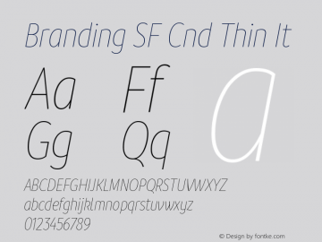 Branding SF Cnd Thin It Version 1.000;hotconv 1.0.109;makeotfexe 2.5.65596 Font Sample