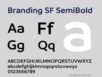 Branding SF SemiBold Version 1.000;hotconv 1.0.109;makeotfexe 2.5.65596 Font Sample