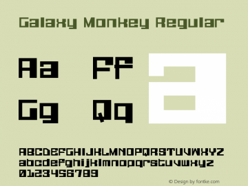Galaxy Monkey Regular 03 Aug 2001 Font Sample