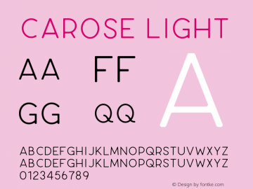 CAROSE Light Version 1.002;Fontself Maker 3.1.1 Font Sample