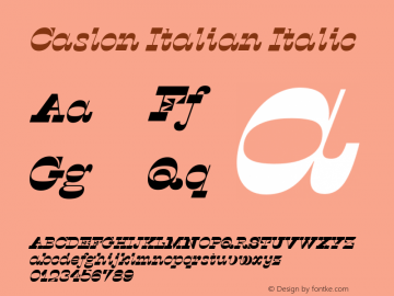 CaslonItalian-Italic Version 1.001 2019 Font Sample