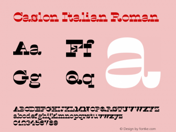 CaslonItalian-Roman Version 1.001 2019 Font Sample