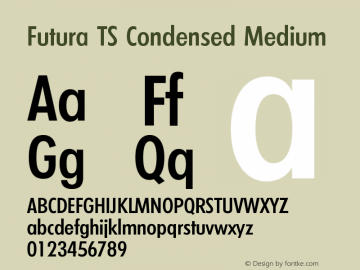 FuturaTSCondensed-Medium Version 3.01 2009图片样张