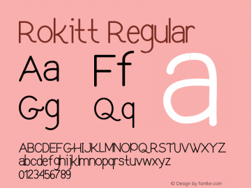 Rokitt Version 1.00;October 13, 2020;FontCreator 13.0.0.2683 64-bit Font Sample