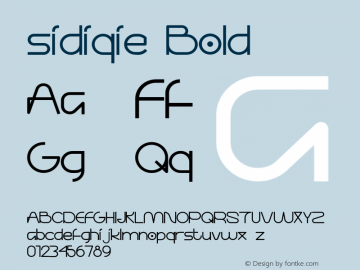 sidiqie Bold Version 1.000;hotconv 1.0.109;makeotfexe 2.5.65596 Font Sample