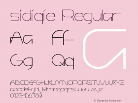 sidiqie Regular Version 1.000;hotconv 1.0.109;makeotfexe 2.5.65596 Font Sample