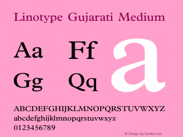 LinotypeGujarati-Medium Version 1.00图片样张