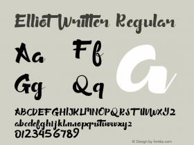 Elliot Writter Version 1.00;October 30, 2020;FontCreator 12.0.0.2525 64-bit图片样张