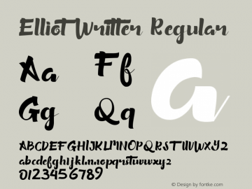 Elliot Writter Version 1.00;October 30, 2020;FontCreator 12.0.0.2525 64-bit Font Sample