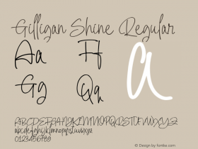 Gilligan Shine Version 1.00;October 19, 2020;FontCreator 12.0.0.2567 64-bit Font Sample