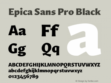 Epica Sans Pro Black Version 1.000; ttfautohint (v1.8)图片样张