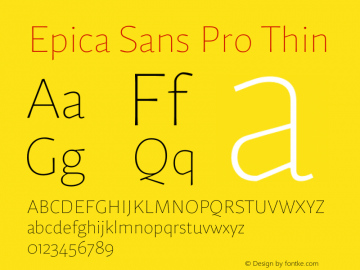 Epica Sans Pro Thin Version 1.000; ttfautohint (v1.8)图片样张