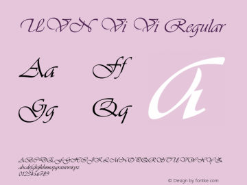 UVN Vi Vi Regular 1.0 July 2001. Bo Chu Tieng Viet Font Sample