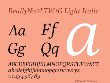 ReallyNo2LTW1G-LightItalic Version 2.00图片样张