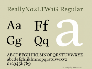 ReallyNo2LTW1G-Regular Version 2.00 Font Sample