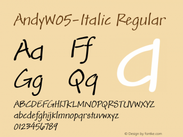 Andy W05 Italic Version 1.00图片样张