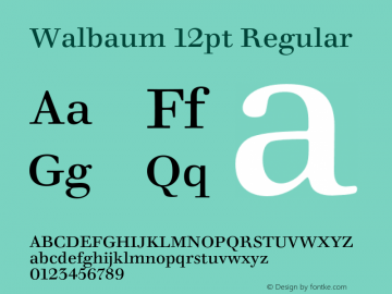 Walbaum12pt-Regular Version 1.00 Font Sample
