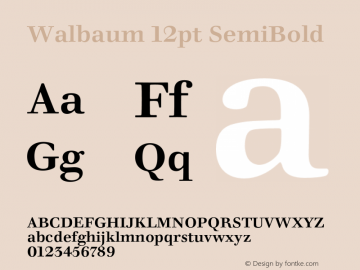Walbaum12pt-SemiBold Version 1.00 Font Sample