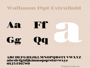 Walbaum18pt-ExtraBold Version 1.00 Font Sample