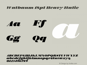 Walbaum18pt-HeavyItalic Version 1.01 Font Sample
