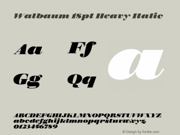 Walbaum18pt-HeavyItalic Version 1.01图片样张