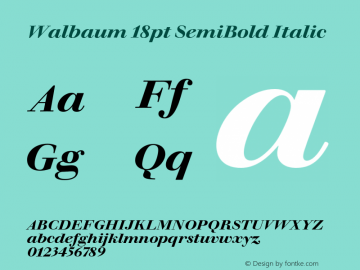 Walbaum18pt-SemiBoldItalic Version 1.01 Font Sample
