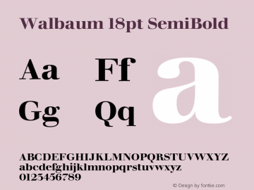 Walbaum18pt-SemiBold Version 1.00 Font Sample