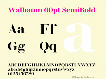 Walbaum60pt-SemiBold Version 1.00 Font Sample