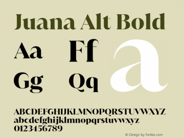 Juana Alt Bold Version 1.001 Font Sample
