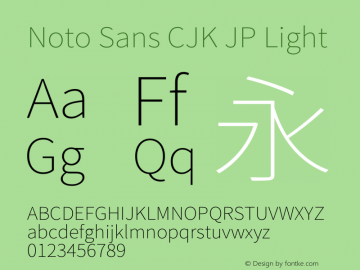 Noto Sans CJK JP Light 图片样张