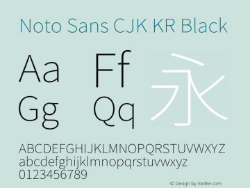 Noto Sans CJK KR Black 图片样张