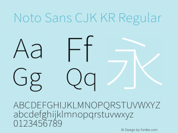 Noto Sans CJK KR  Font Sample