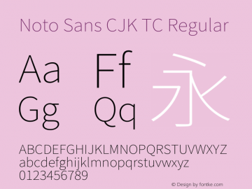 Noto Sans CJK TC  Font Sample