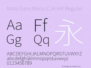 Noto Sans Mono CJK HK 图片样张