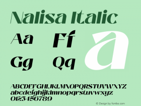 Nalisa Italic Version 1.000图片样张