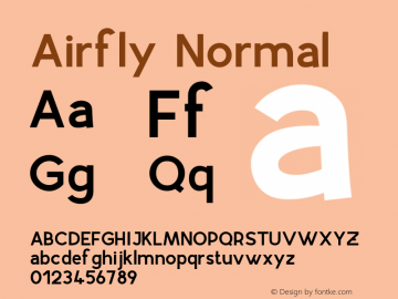Airfly Normal Version 1.000 Font Sample