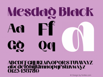 Mesdag Black Version 1.000;hotconv 1.0.109;makeotfexe 2.5.65596 Font Sample