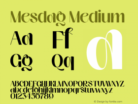 Mesdag Medium Version 1.000 Font Sample