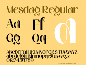 Mesdag Regular Version 1.000 Font Sample