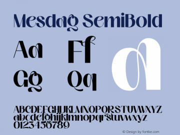 Mesdag SemiBold Version 1.000 Font Sample