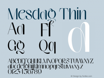 Mesdag Thin Version 1.000;hotconv 1.0.109;makeotfexe 2.5.65596 Font Sample